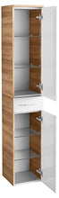 Fackelmann Milano - Armadietto Alto da Bagno, 30 cm, Colore: Marrone/Bianco, Altezza: 165,5 cm
