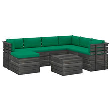 FAMIROSA Set Divani da Giardino su Pallet 8 pz con Cuscini Massello Pino-2048