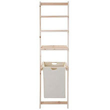 Mendler Scaffale con cesta portabiancheria HWC-B59 3 Ripiani Legno di Abete