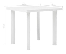 Tomaino Tavolo da Giardino in plastica Quadrato con Foro per ombrellone (Bianco)