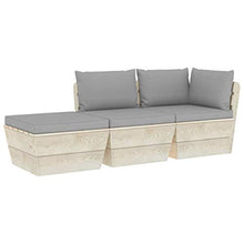 FAMIROSA Set Divani da Giardino su Pallet 3 pz con Cuscini Legno Abete-3421