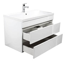 Mobile bagno Via 90 bianco lucido , cassetti senza maniglie