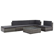 SOULONG Set Divani da Giardino, Set 6 Pezzi Mobili da Giardino in Polyrattan, Divano e Tavolino con Cuscini Giardino per Esterno