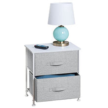 mDesign comodino in tessuto con due cassetti – Ottimo per le vostre camere da letto! – Colore: grigio