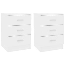Festnight Comodini Bianco Lucido in Truciolato 38x35x65 cm 2 pz