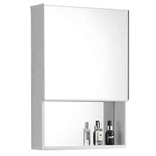 WWSHM Armadietto per Specchio da Parete per Bagno con Ante e ripiano in Metallo Organizzatore Multiuso (40 × 65 cm / 15,7 '' × 25,6 '')