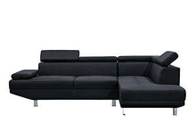 Mobilier Deco - Divano angolare di design, 4/5 posti, colore: Nero - Arredi Casa