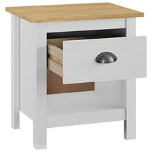 Comodino con 1 cassetto e 1 ripiano per soggiorno, camera da letto, lato divano, 46 x 35 x 49,5 cm (L x P x A) bianco e legno chiaro
