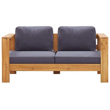 FAMIROSA Panca da Giardino con Cuscini 140 cm in Legno di Acacia Grigio