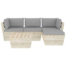 vidaXL Set Divani da Giardino su Pallet 5 pz con Cuscini Legno Abete