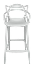 SAMIRA Sgabello da Bar in Polipropilene Bianco MOD. Noah (2 pz)