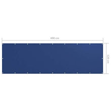vidaXL Paravento Balcone Blu 120x400 cm Tessuto Oxford
