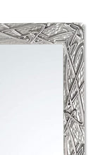 MO.WA Specchio moderno Parete 48x142, specchiera argento cromo per muro o appoggio, Made in Italy.