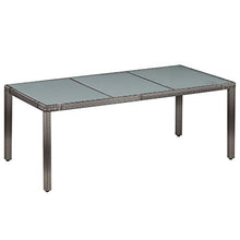 SKM Set da Pranzo da Giardino 9 pz con Cuscini in Polyrattan Grigio (87.5kg)