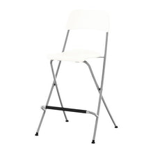 Ikea Franklin - Sgabello da bar con schienale pieghevole, colore: Bianco/Argento