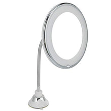 BLLBOO Specchio per Il Trucco - Specchio per Trucco a Collo di Cigno Flessibile con ingrandimento 10X Specchio a LED con Supporto per aspirazione a Luce LED per Bagno di casa