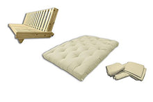 Futon On Line Divano Letto Zúrich, Naturale, Copertina Ecru, 200 x 140 cm.
