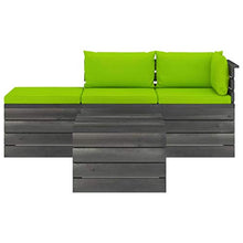 FAMIROSA Set Divani da Giardino su Pallet 4 pz con Cuscini Massello Pino-1790
