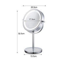 Specchio a LED con Specchio Luminoso a LED Specchio Doppio da 7 Pollici con ingrandimento 10 Volte Ingrandimento a 360 ° con Lampada