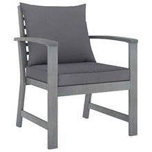 SKM Set Divani da Giardino 5 pz con Cuscini in Legno Acacia Grigio (41.8kg)