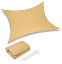 Yidaxing Tenda da Sole Rettangolare a Vela da 2 x 3 Metri, Tenda da Sole Impermeabile con Protezione dai Raggi UV per Patio, Giardino, Esterno, Colore Sabbia