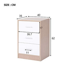 WGYDREAM Comodino Comodino Bianco con 3 Cassetti Comodino Comodino in Rovere Comodino con Maniglie in Metallo E Mobili per Camera da Letto con Corridori