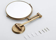 SGSG Specchio per Il Trucco Specchio cosmetico in Rame Montato a Parete, Specchio bifacciale Antico per Bagno/Camera da Letto Specchio di Bellezza