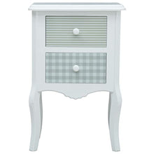 vidaXL Tavolo da comodino, in MDF, 43 x 32 x 65 cm, colore: bianco e grigio