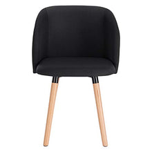 WOLTU BH120sz-6 Set di 6 Sedie da Cucina con Schienale Poltroncina Moderna in Tessuto di Lino Nero
