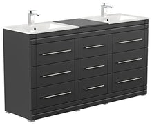 Mobile bagno a terra Cosmo Modern nero satinato