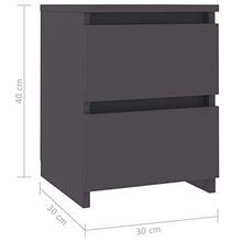 SKM Comodini Grigi 2 pz 30x30x40 cm in Truciolato