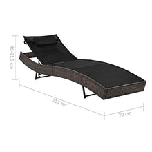 Festnight- Lettino Prendisole, Sedie a Sdraio da Giardino in Polyrattan Marrone e Nero