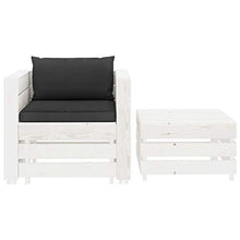 FAMIROSA Set Divani da Giardino 2 pz con Cuscino Antracite in Legno -1894