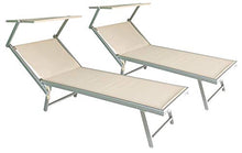 vandi Set 2 Lettini Prendisole da Giardino in Alluminio Zanzibar Beige