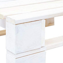 Tidyard Ottomana da Giardino con Pallet in Legno FSC Bianca