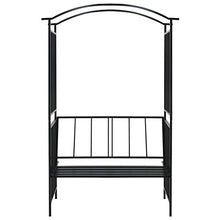 E E-NICES Arco da Giardino con Panca Nero 114x45x205 cm in Ferro