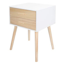 HYM Camice da Comodino in Legno Moderno da Notte in Legno con 2 Cassetti Comodino per Camera da Letto per La Casa