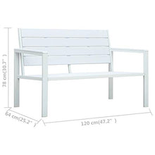 FAMIROSA Panchina da Giardino 120 cm in HDPE Bianca Aspetto Legno