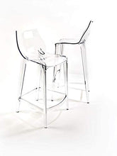 Mahi Mahi Sgabello Trasparente Neutro in policarbonato - Set 2 Pezzi - H.66 cm - MMTC000