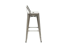 White loft WL95500 Set Sgabello Alto con Schienale, Argento, 43 x 43 x 94 cm, 4 unità