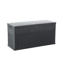 FRASCHETTI Baule da Giardino Multiuso in Resina Antracite Effetto Rattan L119xP46xH60 cm - 320 Lt