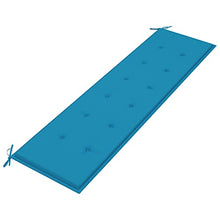 vidaXL Panca da Giardino con Cuscino Blu 175 cm in Legno di Teak
