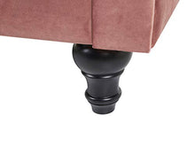 Beliani Divano a 3 Posti in Velluto Rosa Gambe Nere Moderno Chesterfield