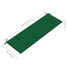 vidaXL Panca da Giardino con Cuscino Verde 150 cm in Legno di Teak