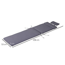Outsunny Cuscino per Sdraio Lettino Prendisole da Giardino 198x53x5cm Grigio