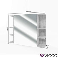 Vicco Armadietto Con Specchio Fynn Specchio per il bagno Cemento Con ripiani