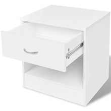 Kshzmoto Comodo Comodino per Camera da Letto in 2 Pezzi, Comodino in Particelle di Legno Bianco Set da 2 Pezzi 36,5 x 30,5 x 38 cm (Lunghezza x Larghezza x Altezza) -con 1 cassetto