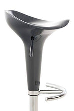 CLP Set 2 Sgabelli Design Saddle in Plastica I Coppia Sgabelli Cucina con Poggiapiedi I Sedie Regolabili Alt 60-81 CM, Colore:Grigio