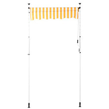 GOTOTOP - Tenda parasole retrattile per finestre, altezza regolabile, 2-3 m, per esterni, per balcone e terrazza, colore: giallo e bianco