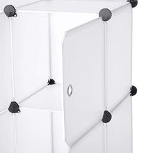 eSituro Armadio a 6 Cubi, Armadietto Guardaroba Modulare, Scarpiera Componibile con Ante ad Occhiello, Organizzatore per Camera da Letto, Corridoio, 96x30x96cm, Bianco